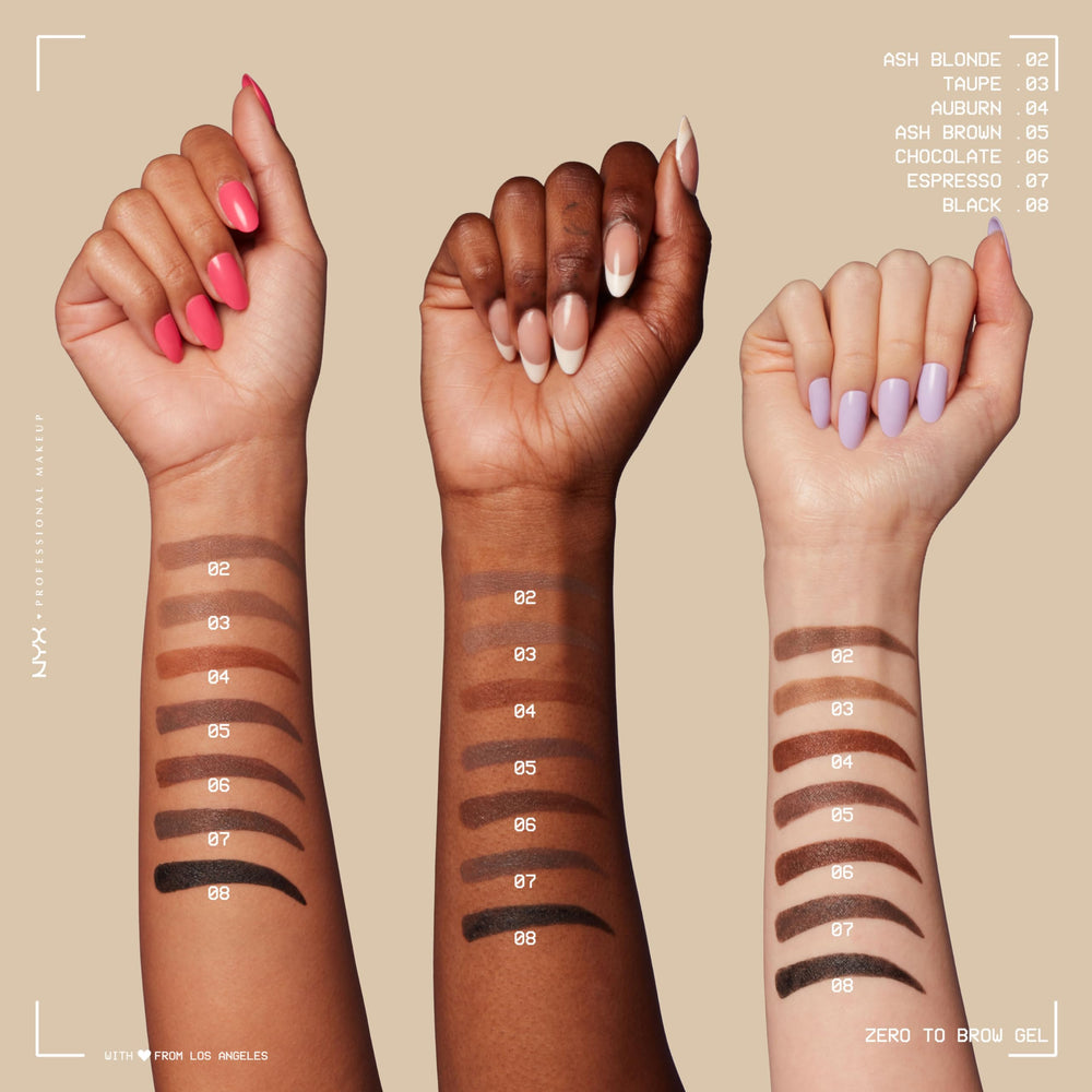 NYX Zero to Brow vegan formula packaging details
