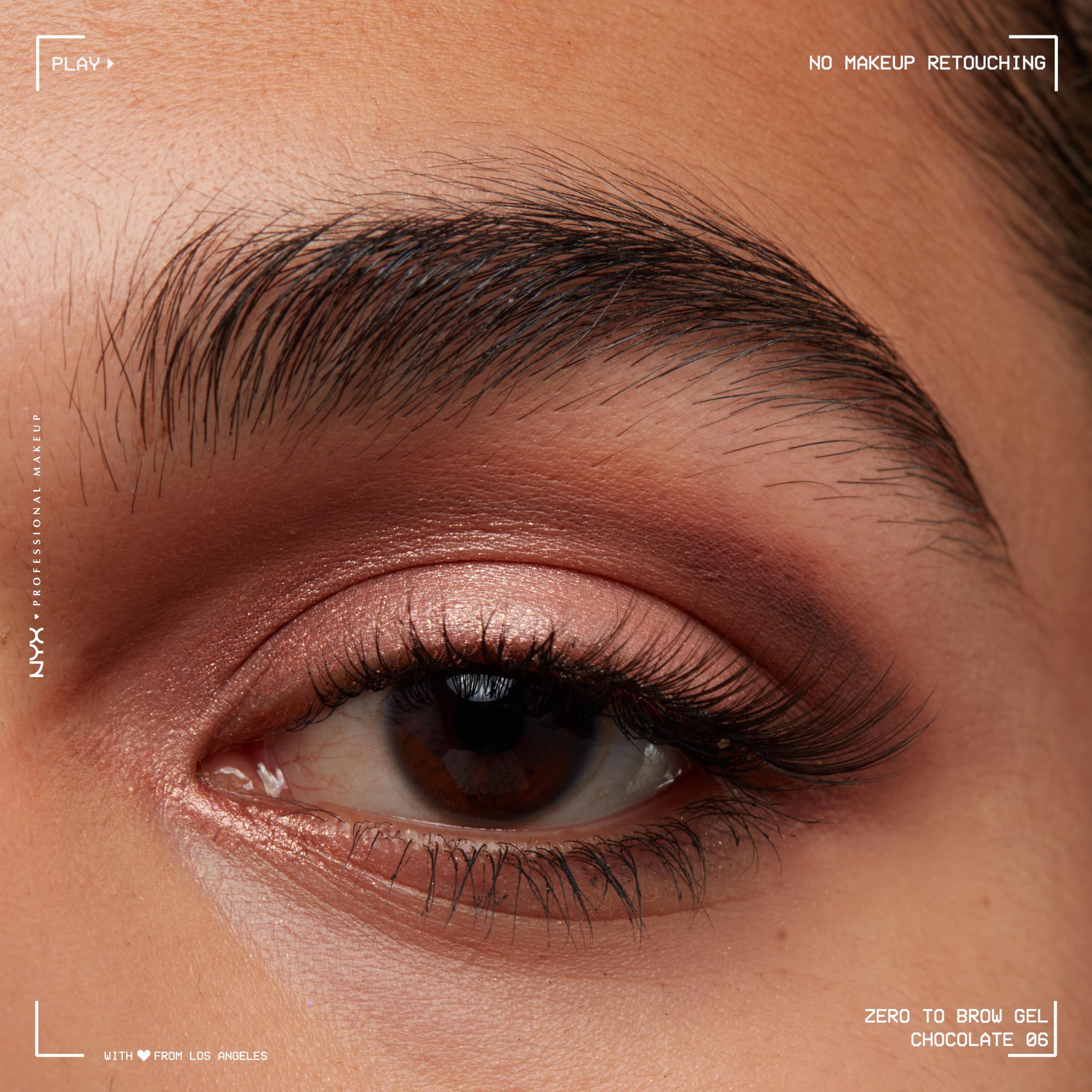 NYX Zero to Brow waterproof and transfer-resistant finish in action