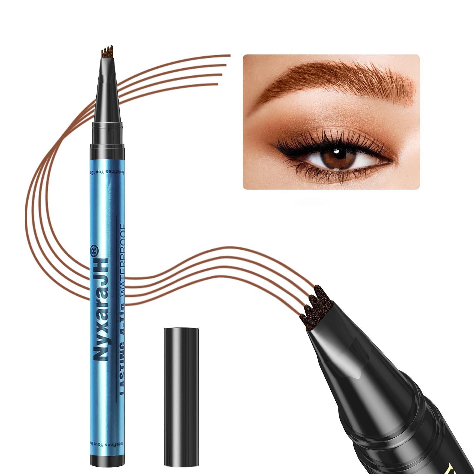 NyxaraJH long-lasting brow pen maintains crisp color from morning to night.