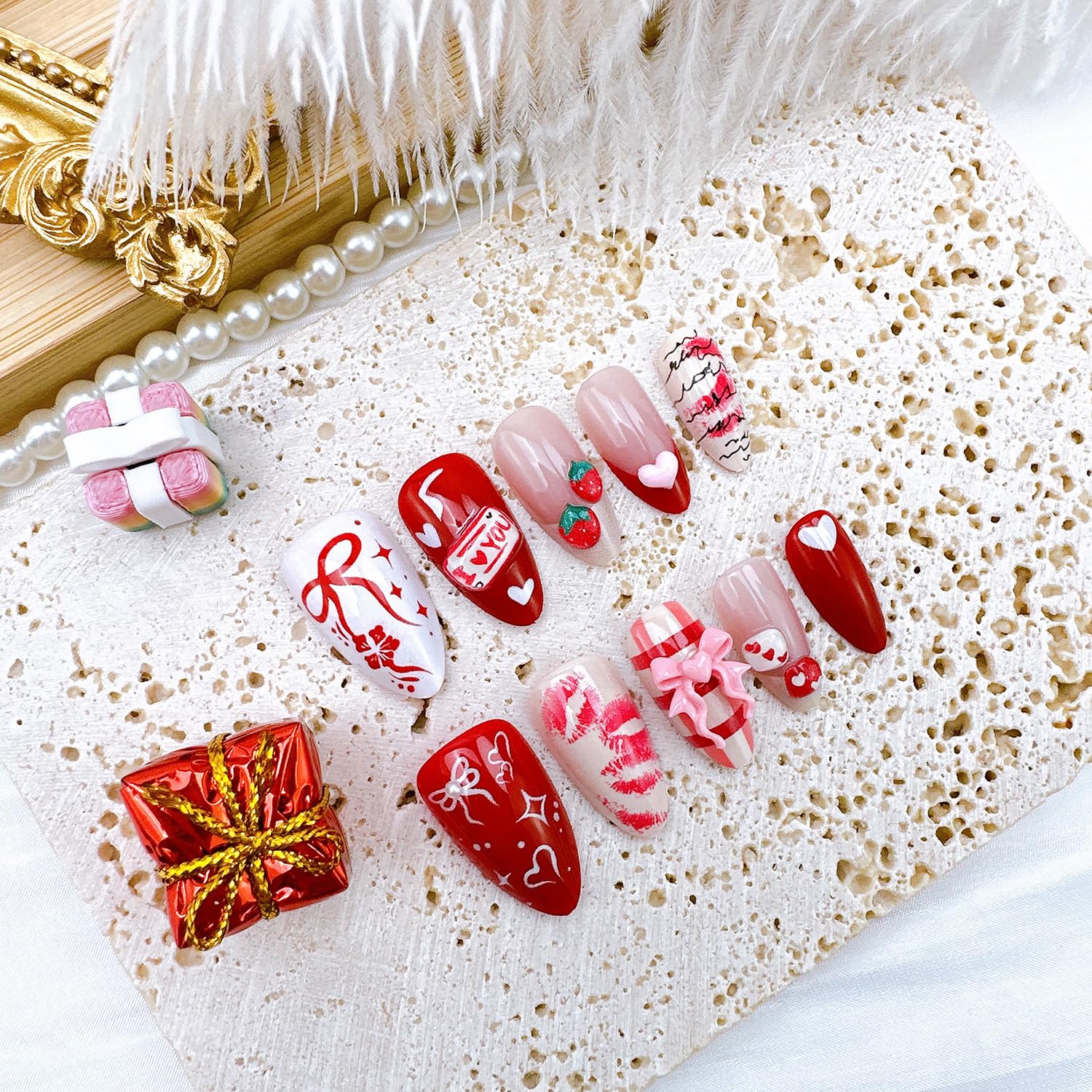 NZRAESTRS bow design nails create a refined accent for gatherings