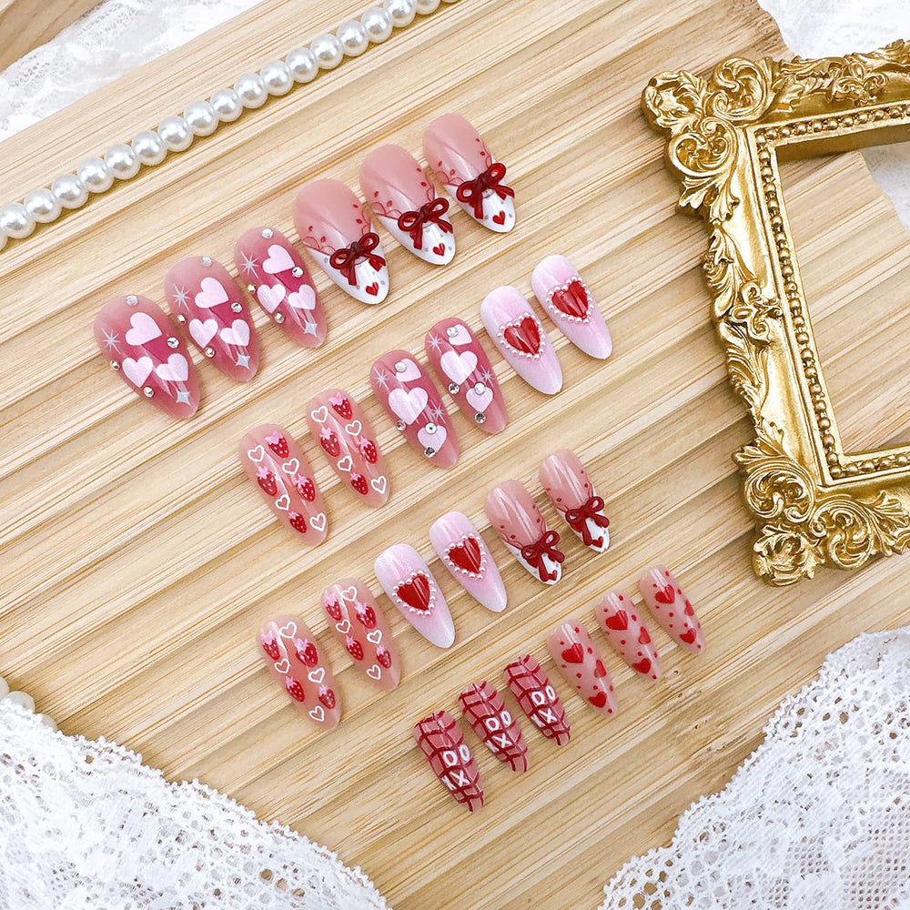 NZRAESTRS medium almond nails with a 3D bow design for elegant everyday wear
