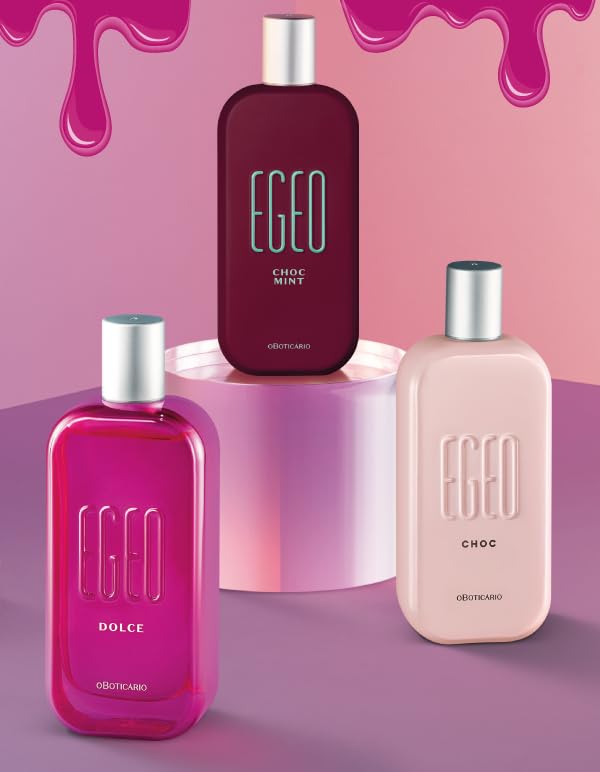 O BOTICARIO Egeo choc fragrance swirl on skin hints warm gourmand depth.