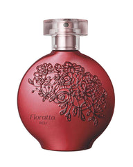 O BOTICARIO Floratta Red bottle front, a refined glass design for daily elegance.