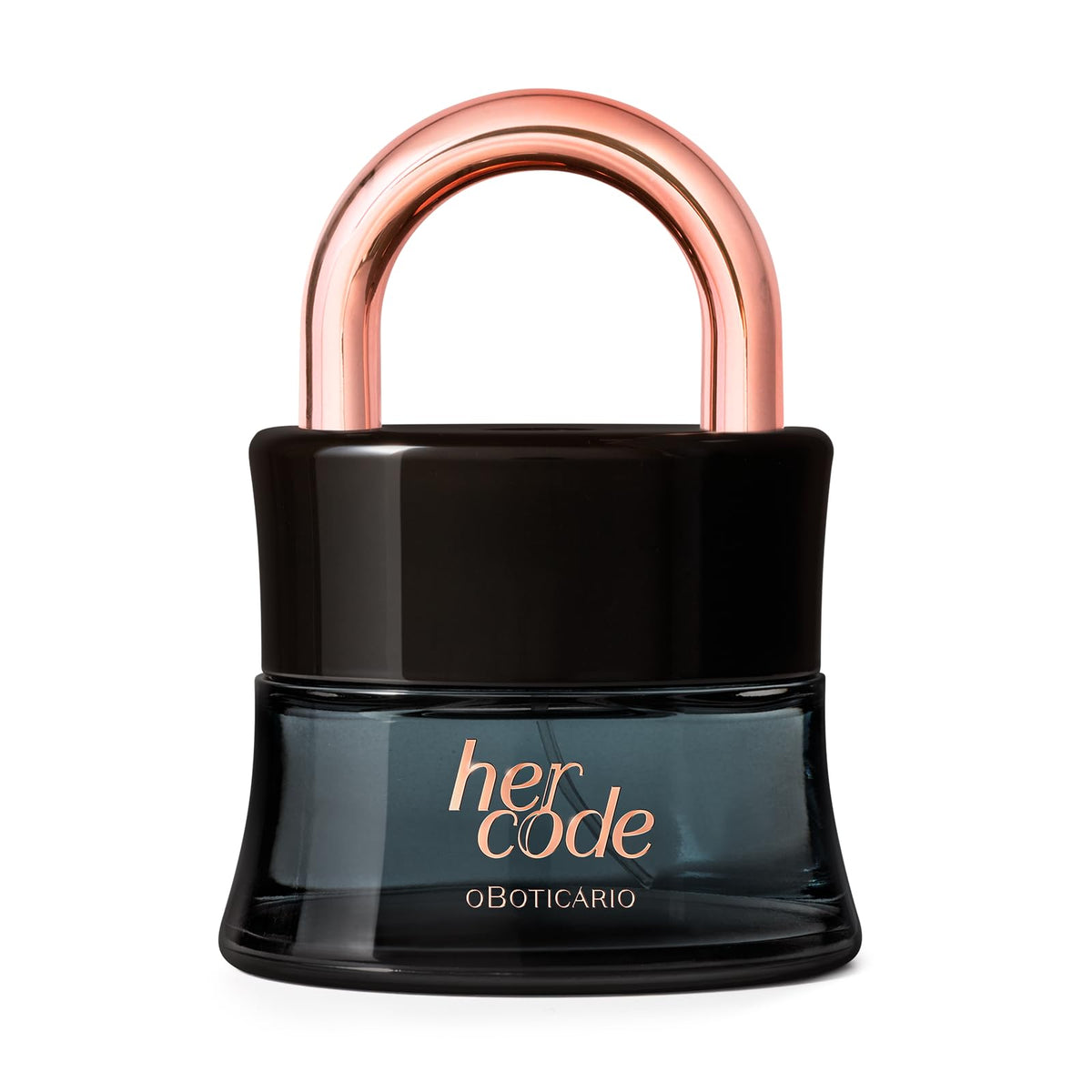 O Boticário Her Code bottle front view for sophisticated evening wear.