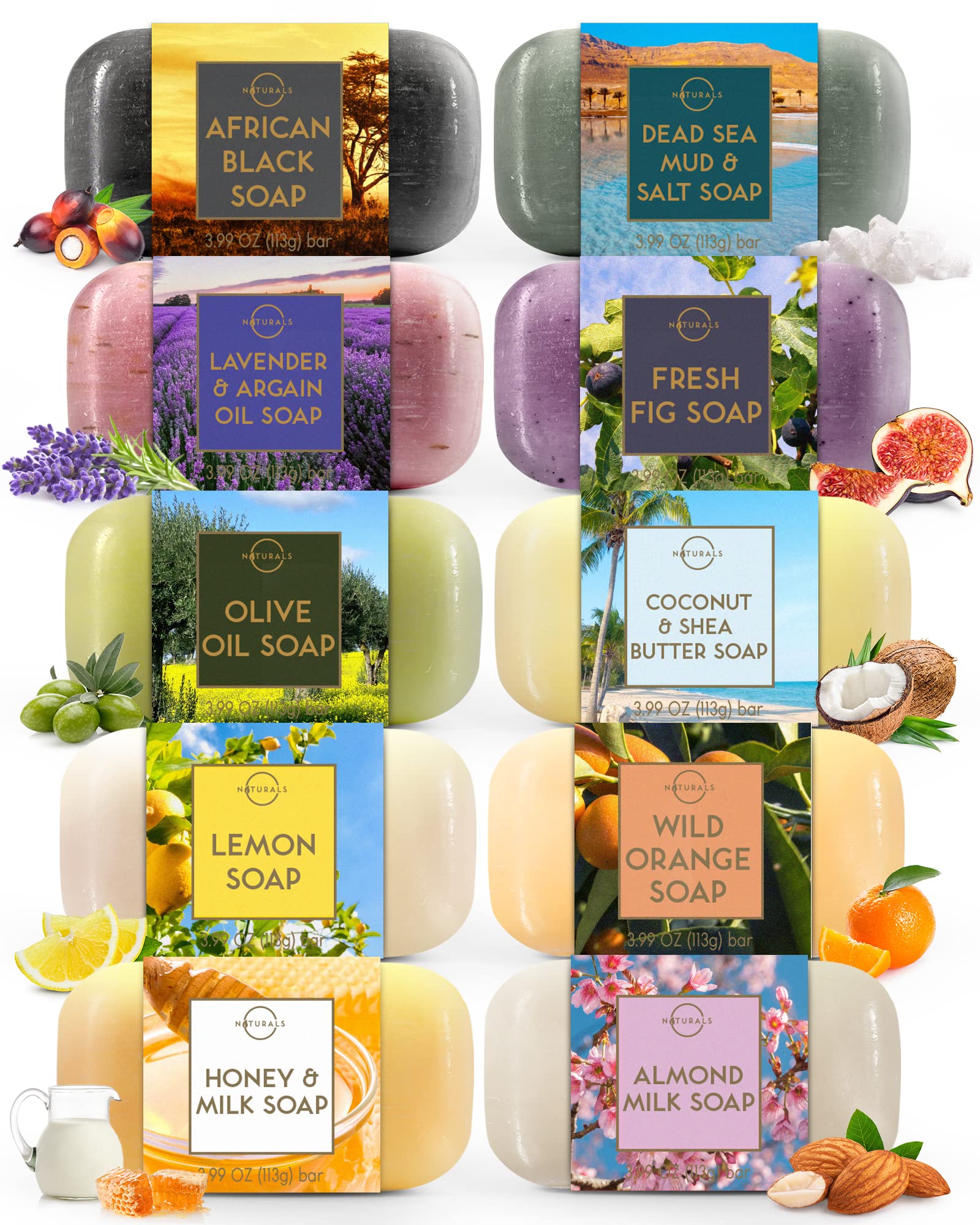 O Naturals 10 piece gift set box ready for gifting, featuring diverse soap collection.