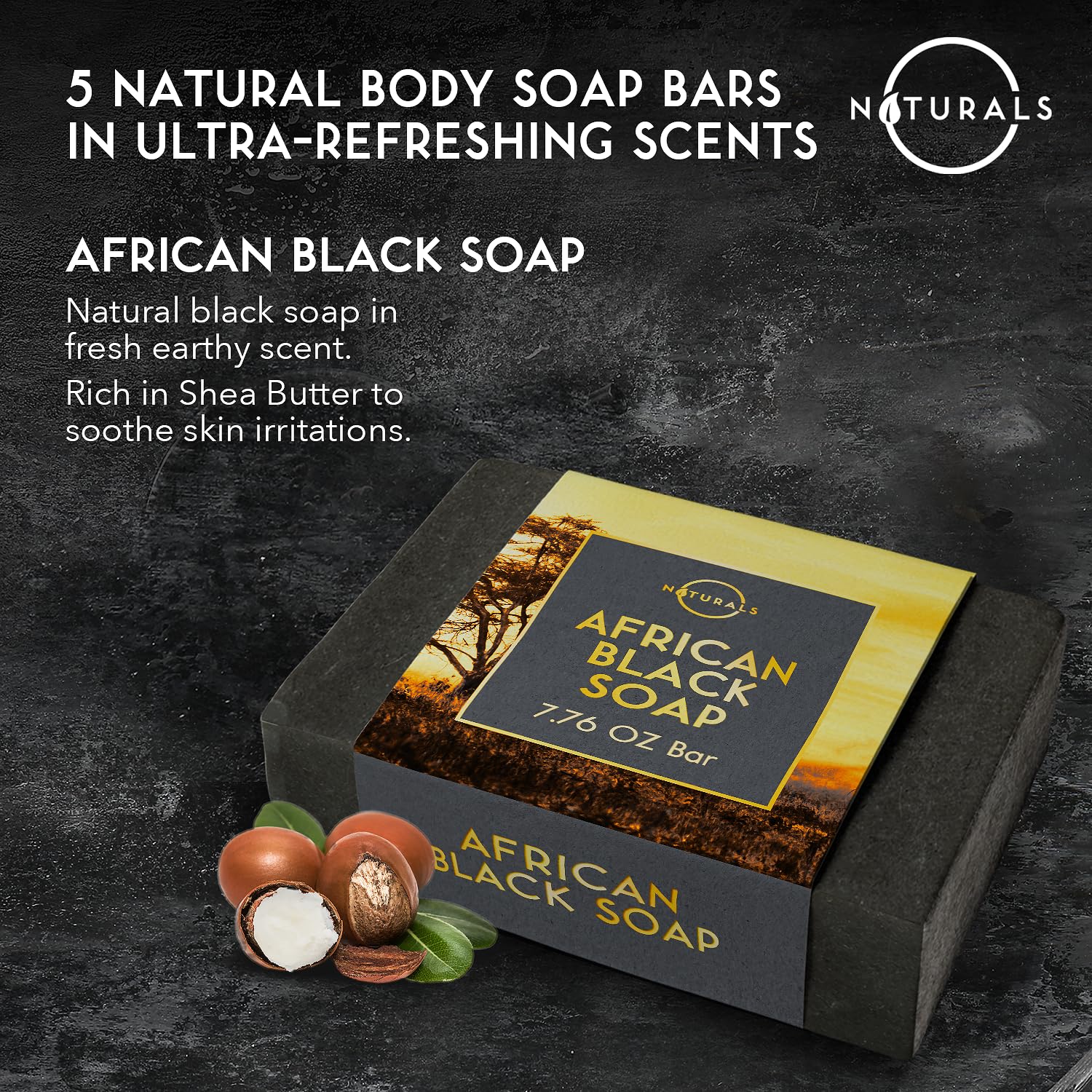 O Naturals citrus bar soap close-up highlighting bright scent and refreshing wash.