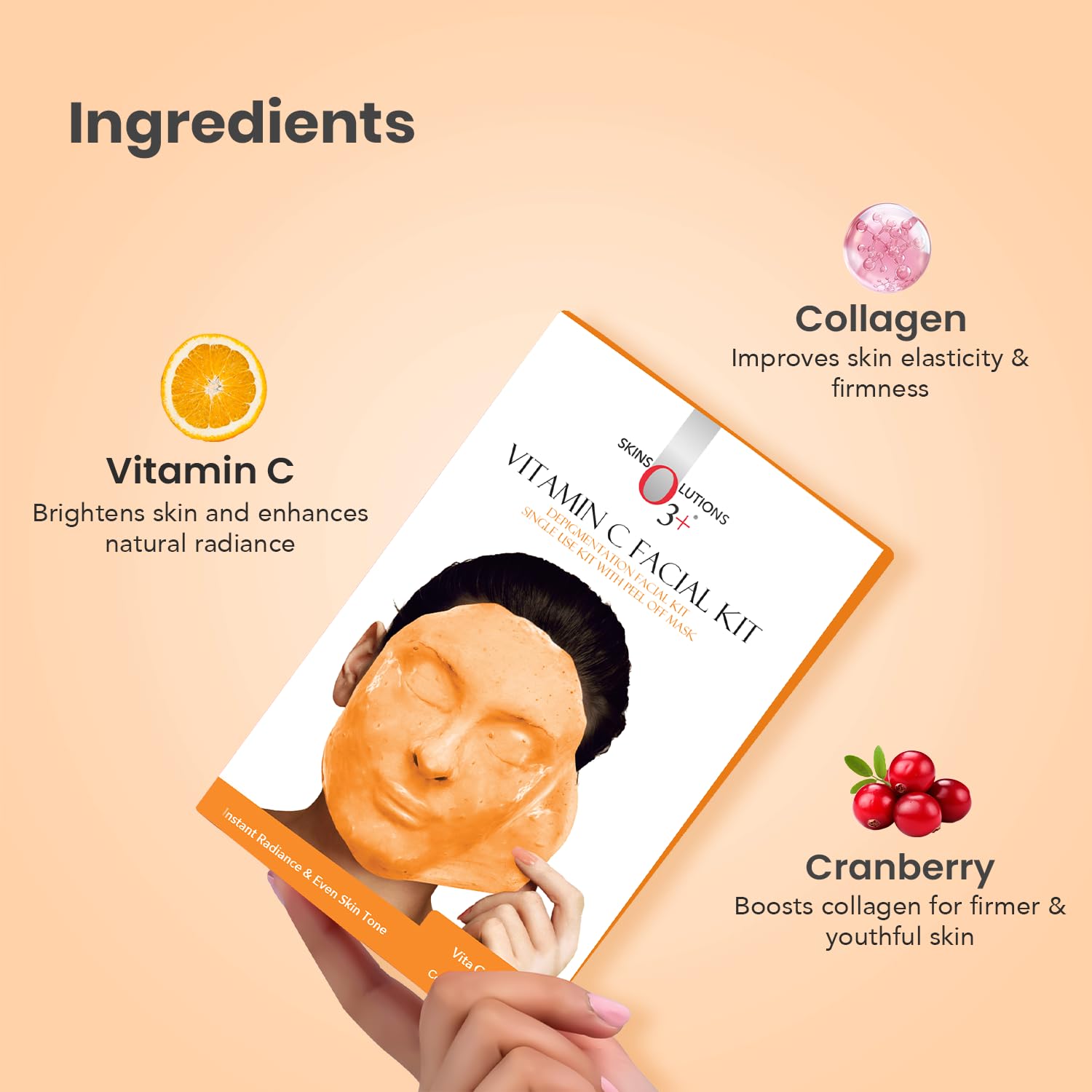 O3+ Vitamin C facial kit cream provides even skin tone and gentle hydration.