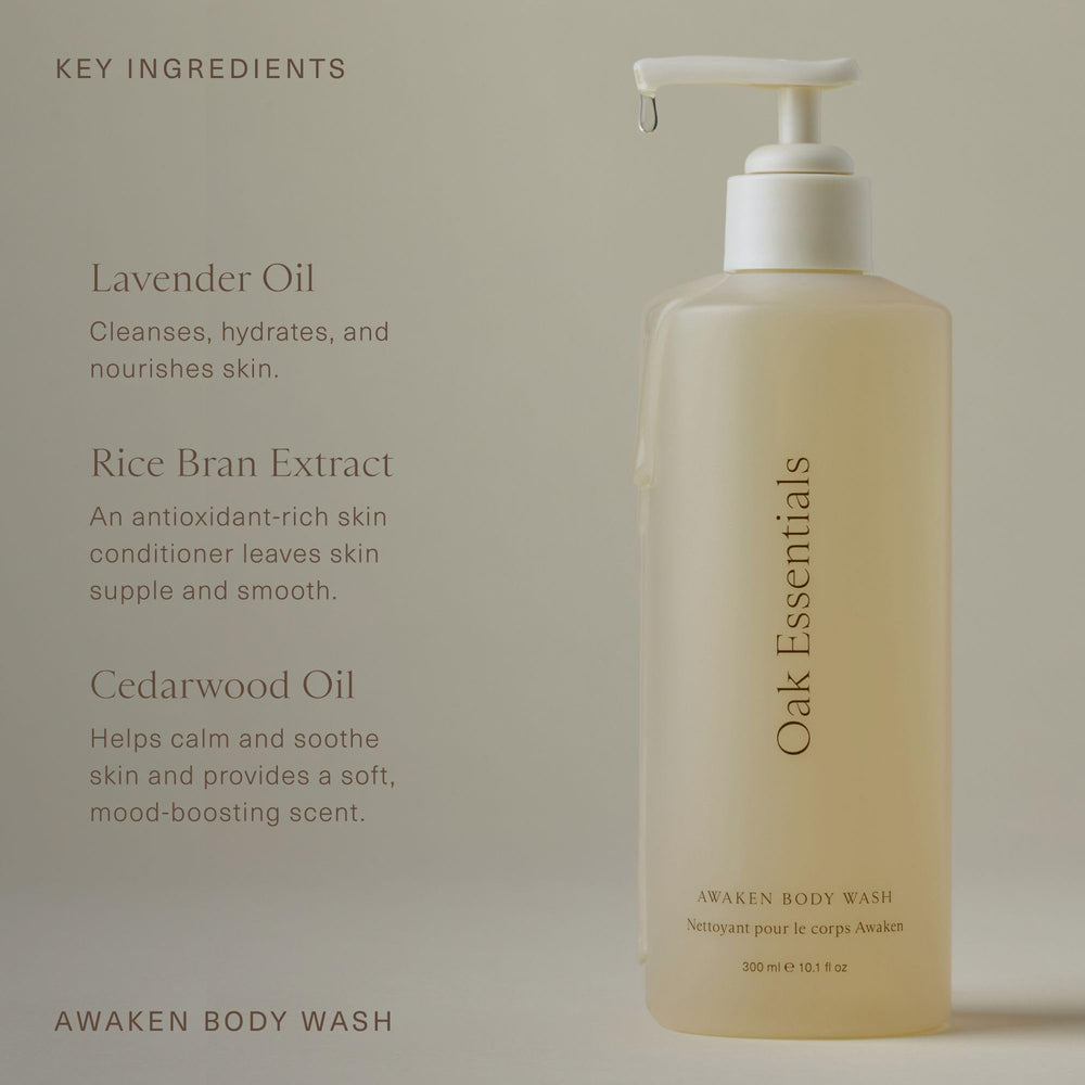 Oak Essentials Awaken in-shower ritual with soothing botanical scents