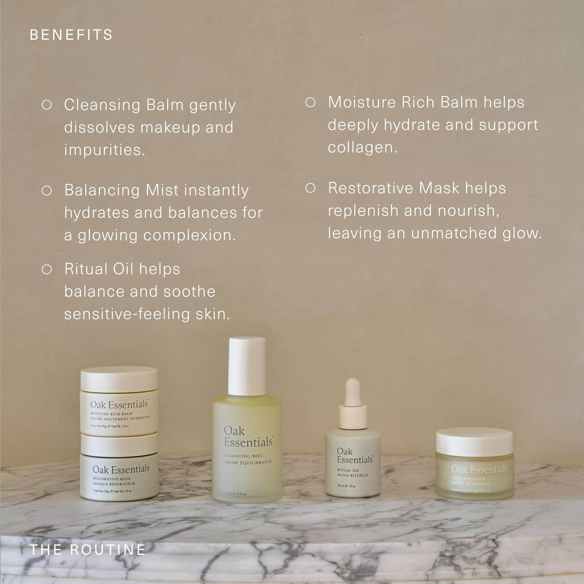 Oak Essentials balancing mist bottle for lightweight hydration and a refreshed feel