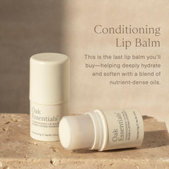 Oak Essentials lip balm texture swatch highlighting smooth, non-sticky finish