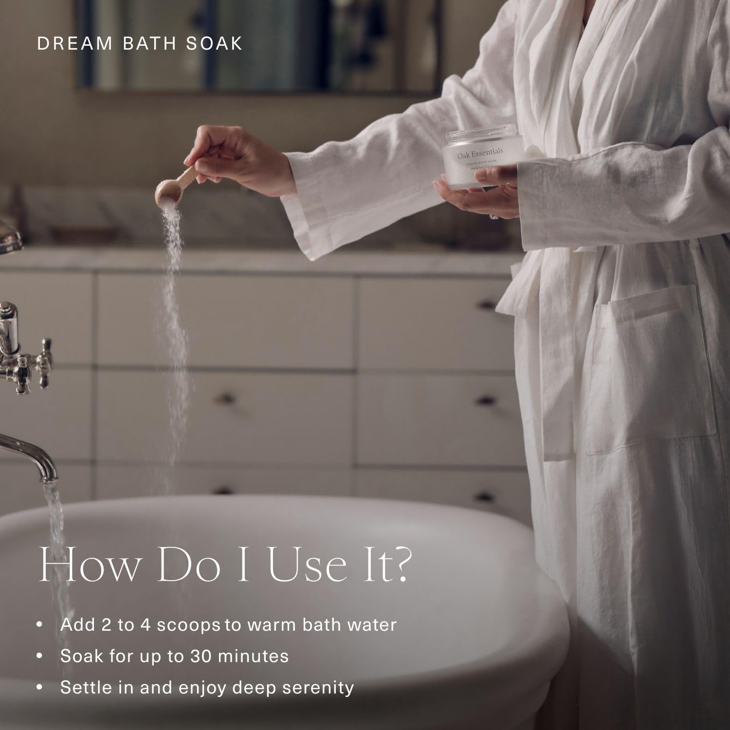 Chamomile flowers in Oak Essentials Dream Bath Soak promote relaxation