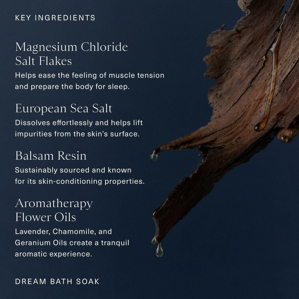 Geranium oil drops in Oak Essentials Dream Bath Soak balance mood
