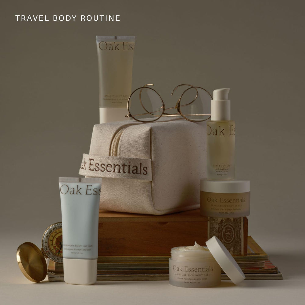 Oak Essentials Luminous Body Lotion bottle delivering lasting hydration.