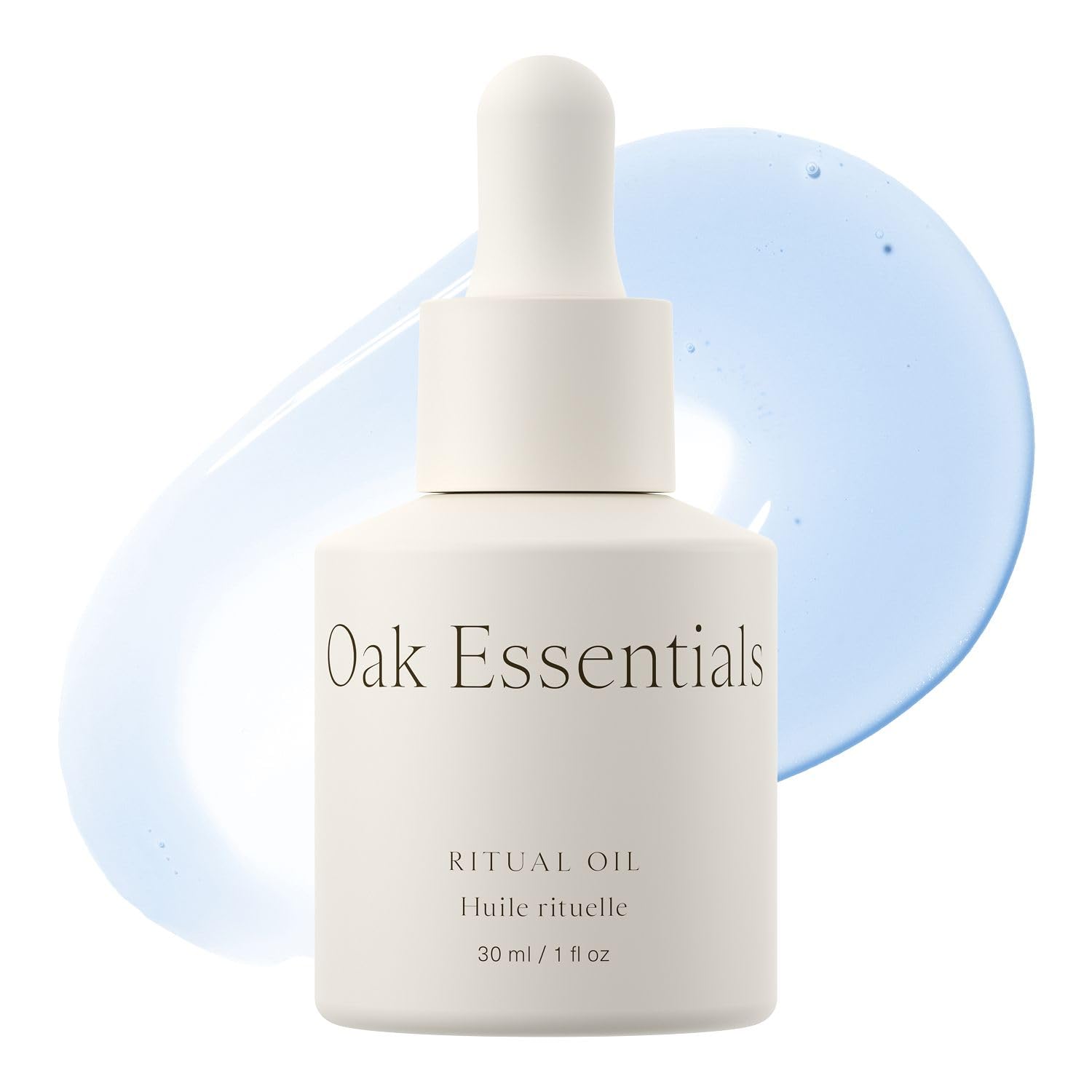 Oak Essentials Ritual Oil bottle close-up showing a lightweight oil for balanced skin