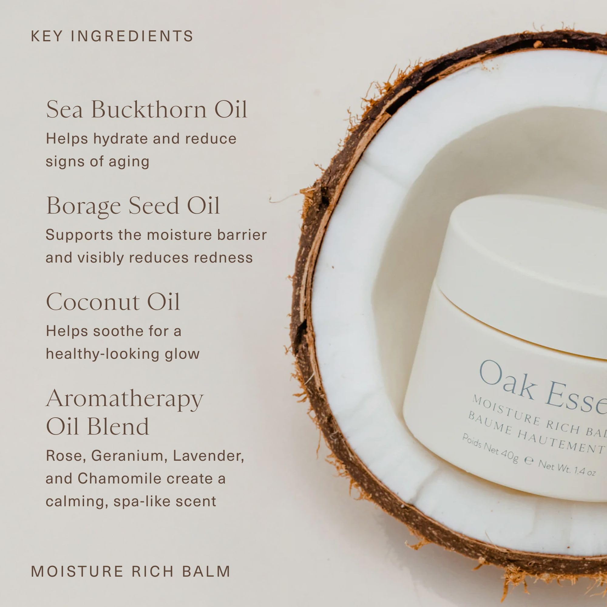 Oak Essentials Rose and Chamomile aromatherapy notes calm the senses.