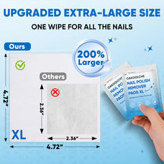Close-up of acetone-free remover wipes by OAKDOLCHE suitable for sensitive skin.