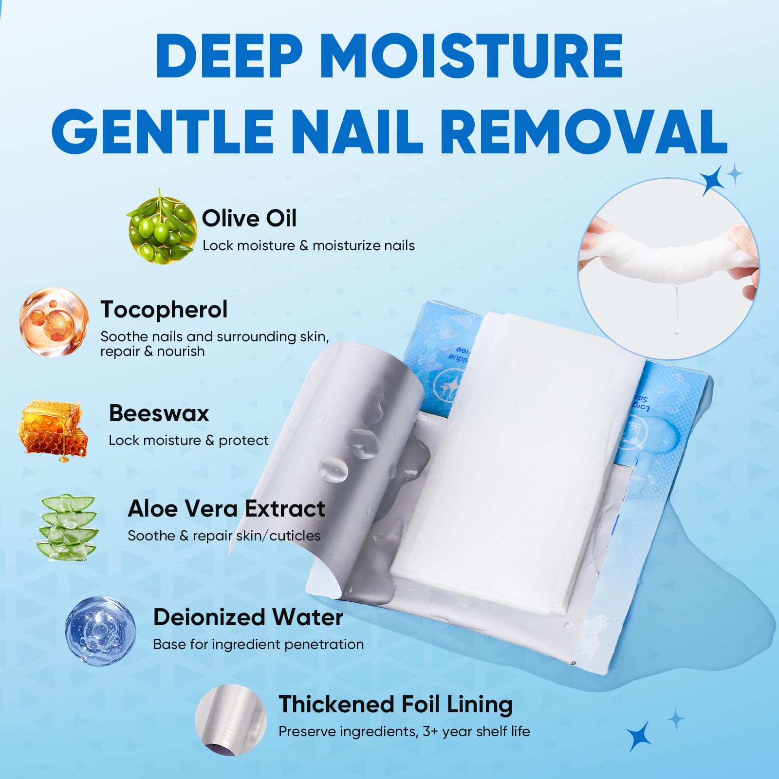 OAKDOLCHE extra-large wipe removes nail polish quickly for at-home manicures.