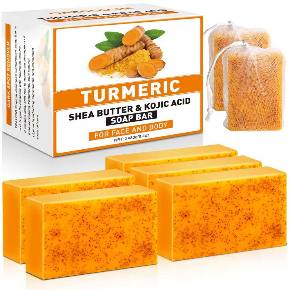 OAKDOLCHE turmeric kojic soap bar front view for gentle cleansing