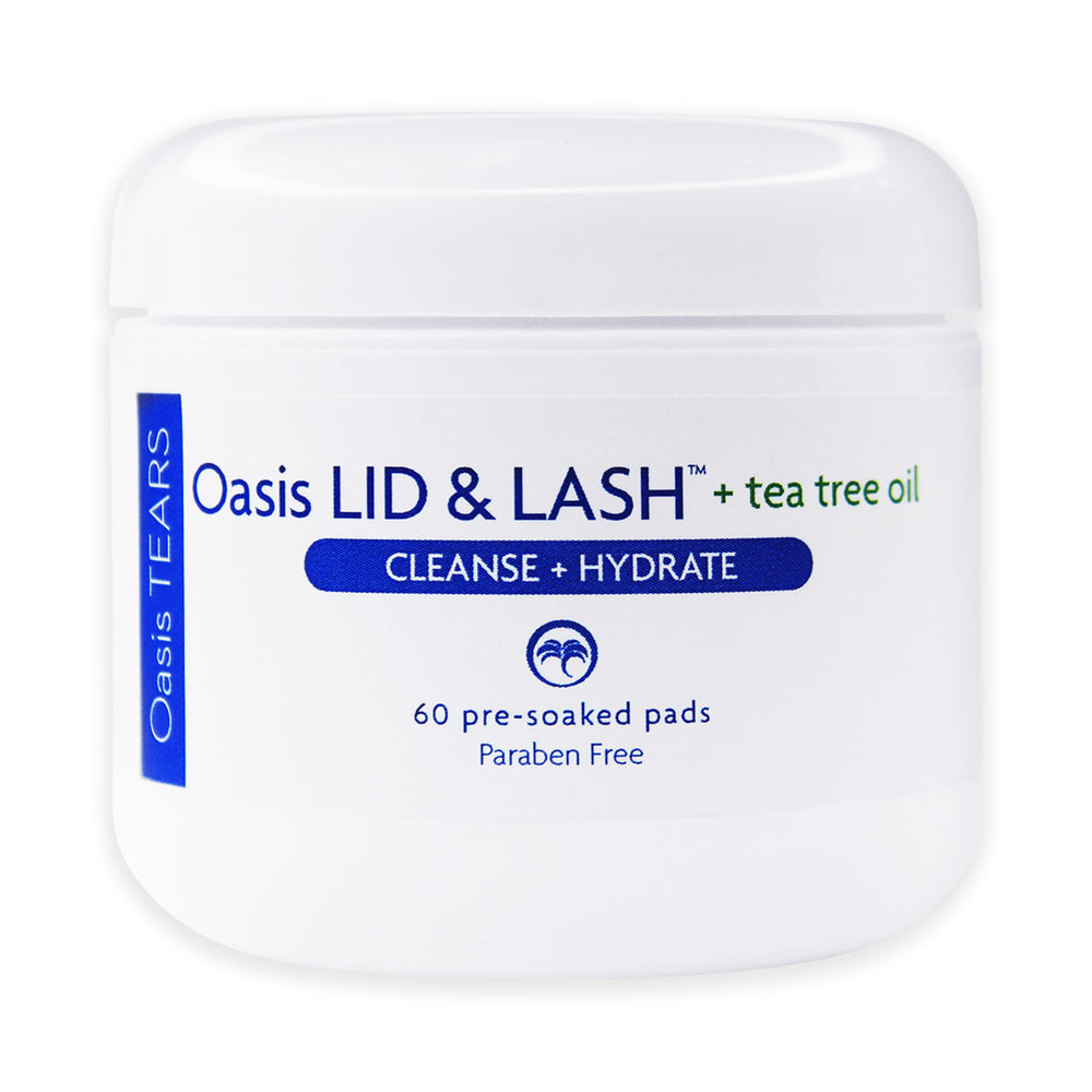 Oasis LID & LASH wipes with tea tree oil for refreshed lids and cleansing.