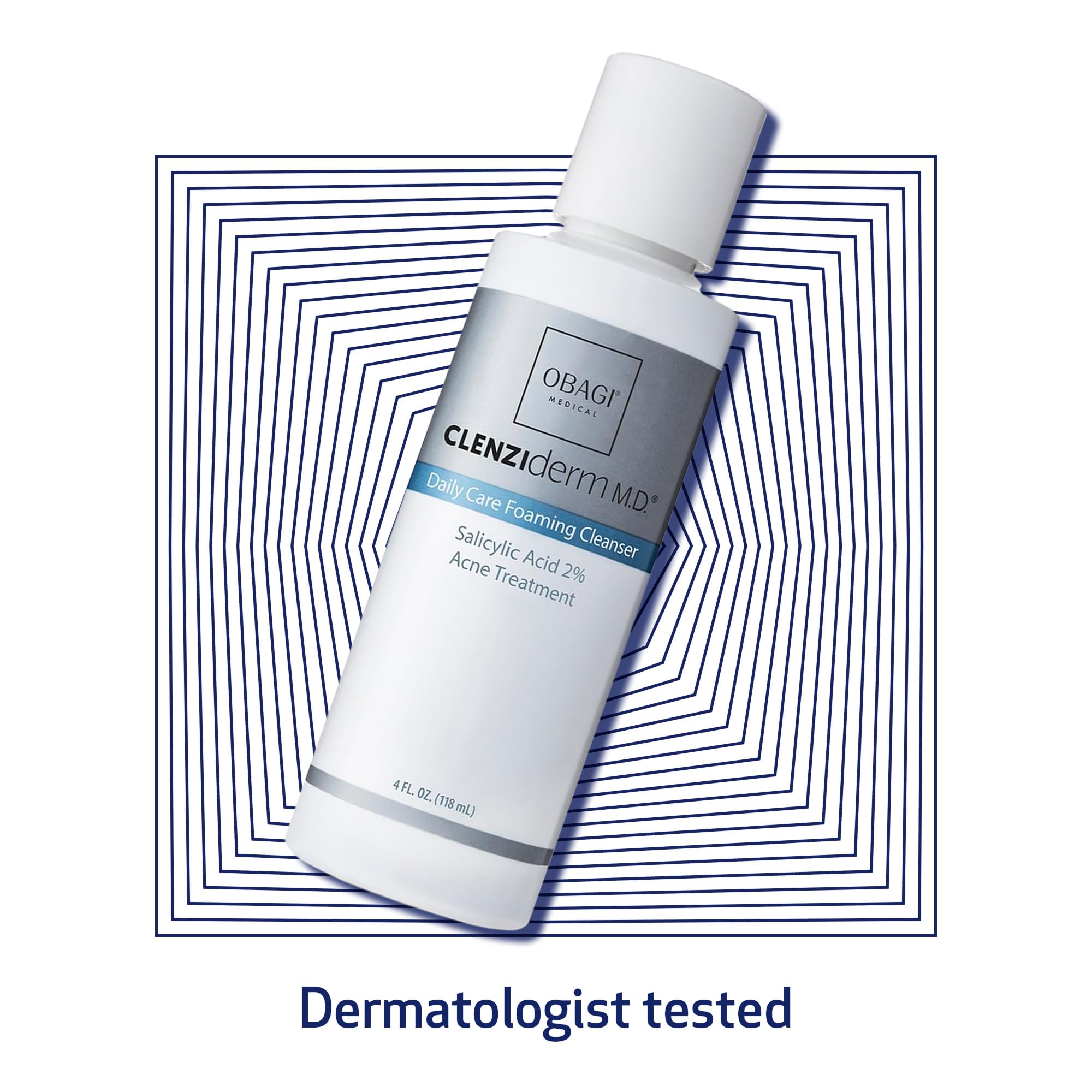 Obagi CLENZIderm M.D. Daily Care Foaming Cleanser hands-on application showing light foam