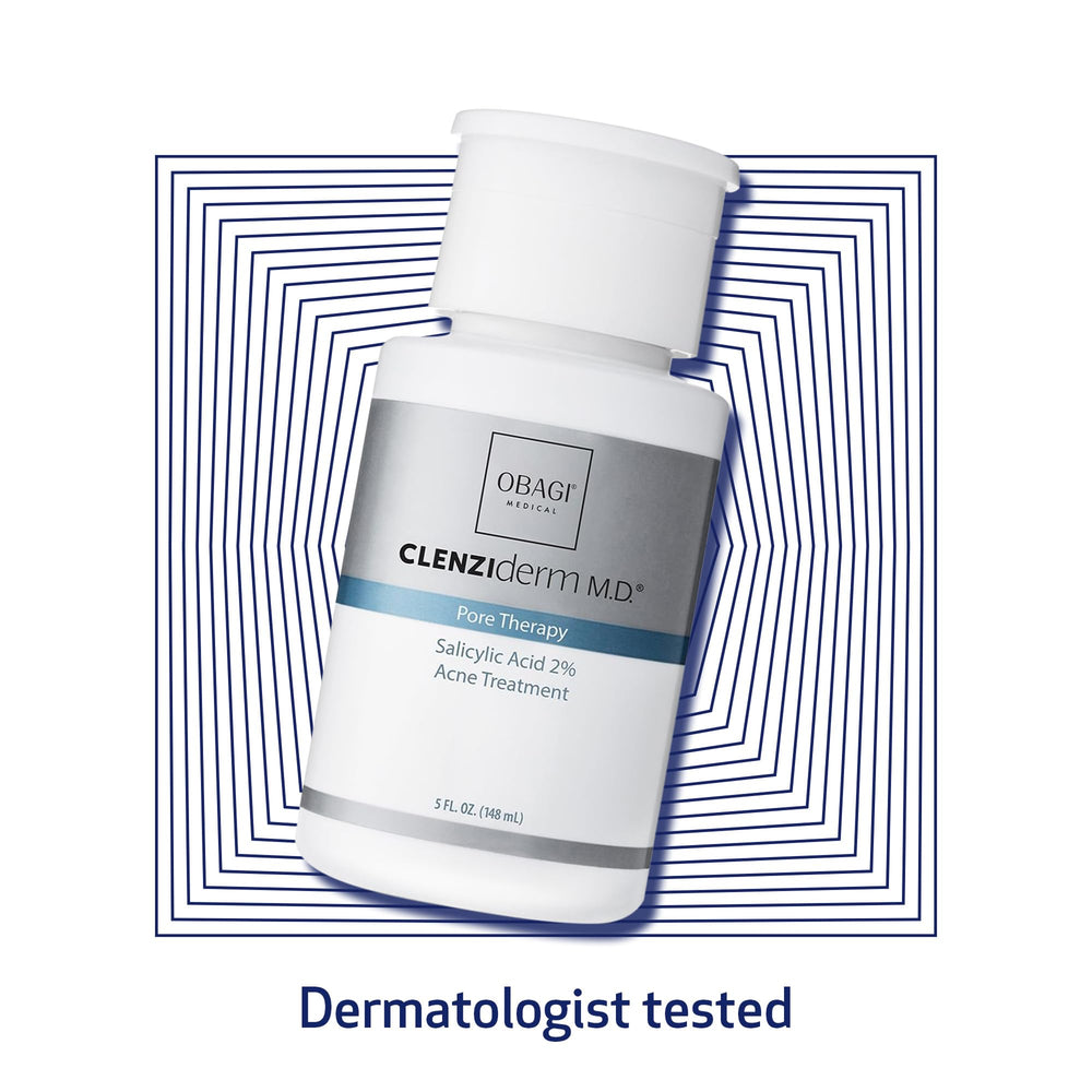 Obagi CLENZIderm M.D. Pore Therapy on bathroom sink scene.