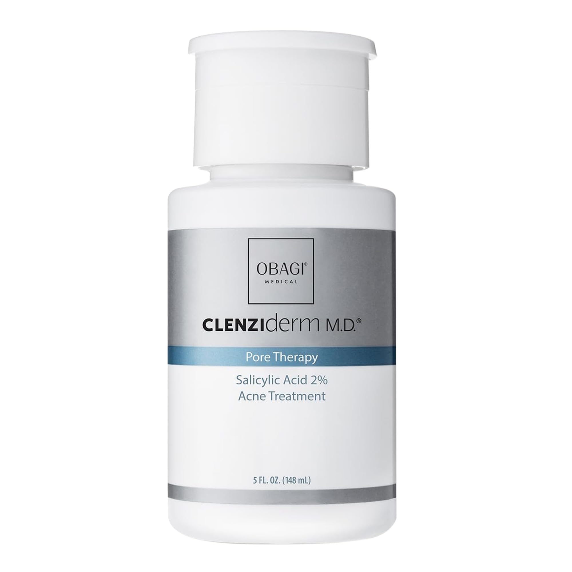 Obagi CLENZIderm M.D. Pore Therapy bottle ready for daily pore care on acne-prone skin.