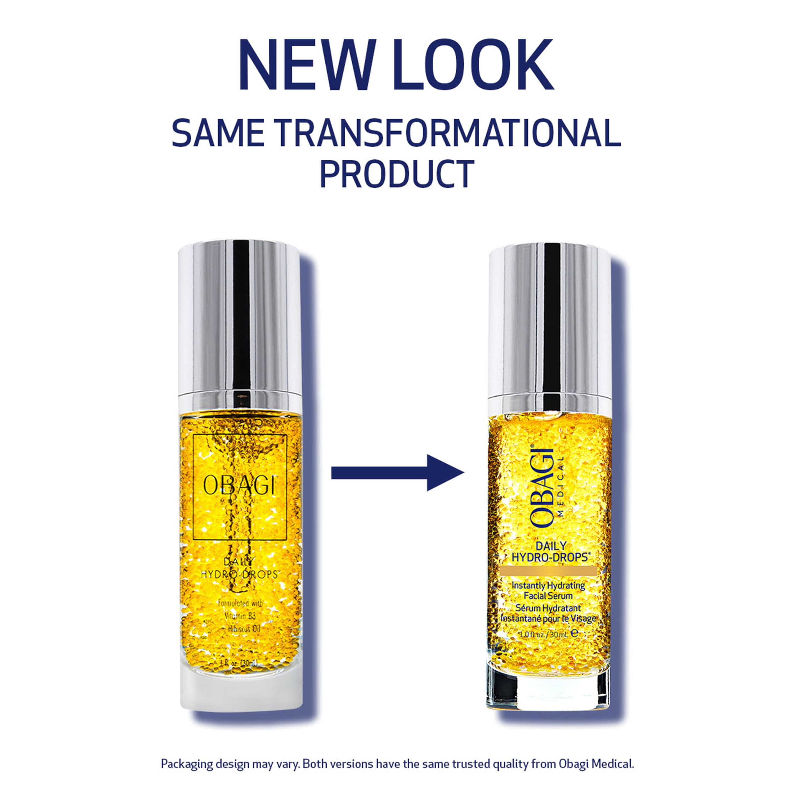 Obagi Daily Hydro-Drops pump-action demonstrates easy dispense for daily hydration.
