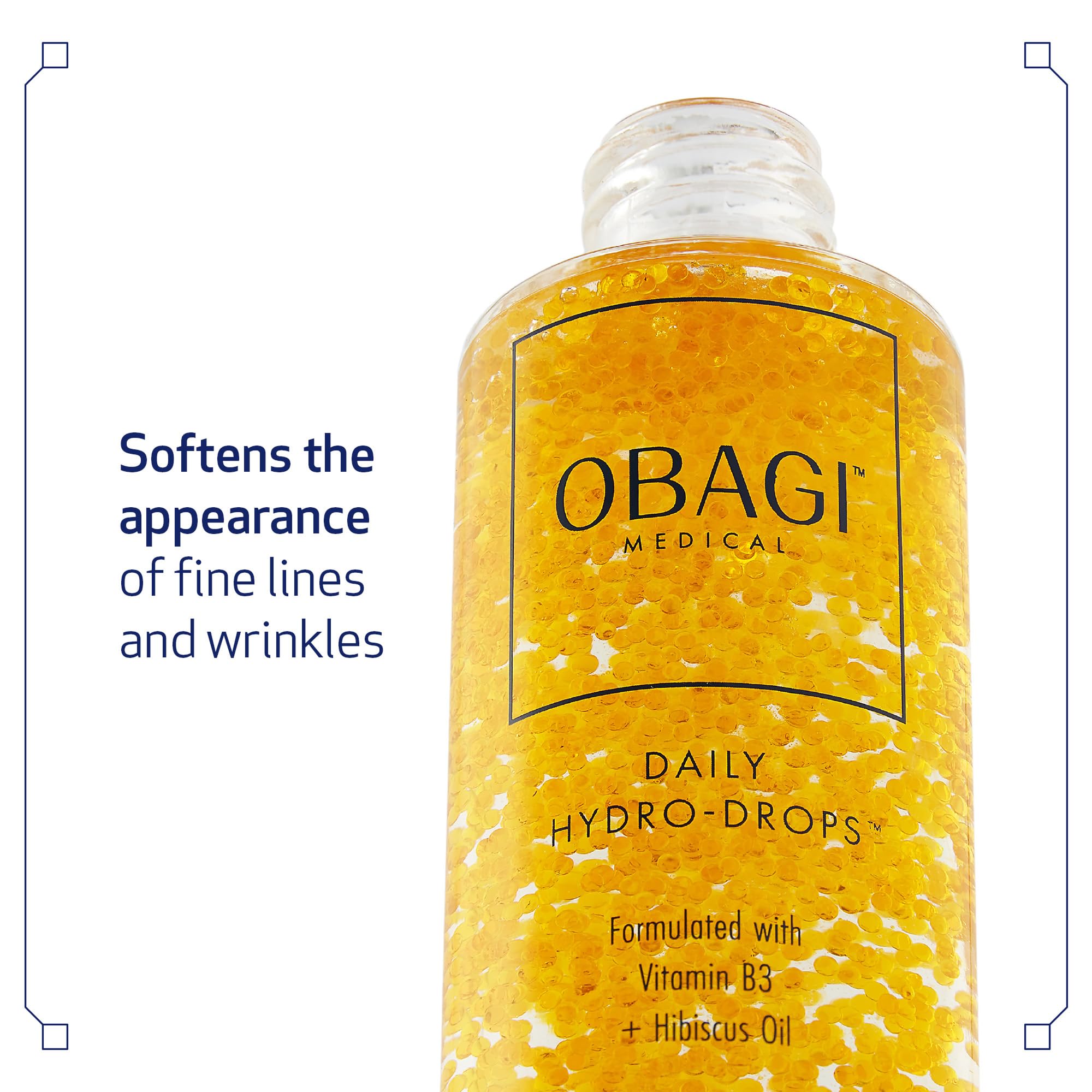 Obagi Daily Hydro-Drops texture swirl shows rich, lightweight hydration for skin.
