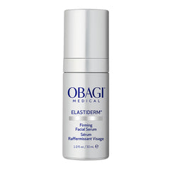 Obagi ELASTIderm serum bottle close-up highlighting firming action.
