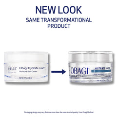 Obagi Hydrate Luxe jar showing balm-like texture for nighttime skin care.