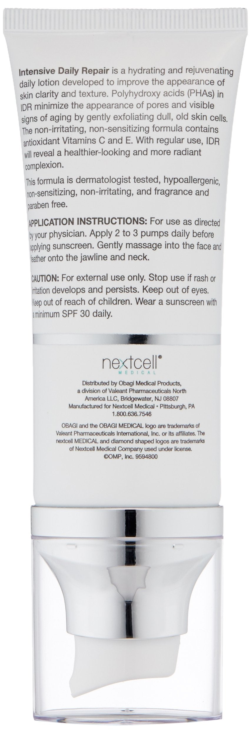 Obagi Intensive Daily Repair ingredients gluconolactone—gentle exfoliation.