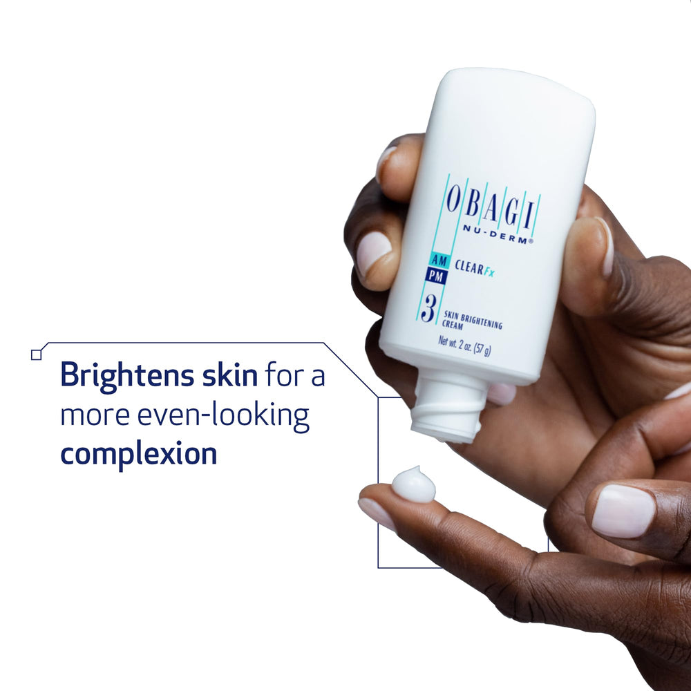 Obagi Nu-Derm Clear Fx cream swirl shows rich texture for a smoother, more even complexion.