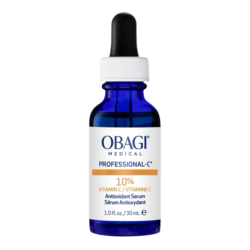 Obagi Medical Pro-C10 bottle close-up highlighting vitamin C packaging benefits