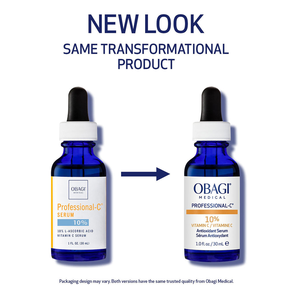 Obagi Pro-C10 serum pump showing easy daily dispensing for brightening