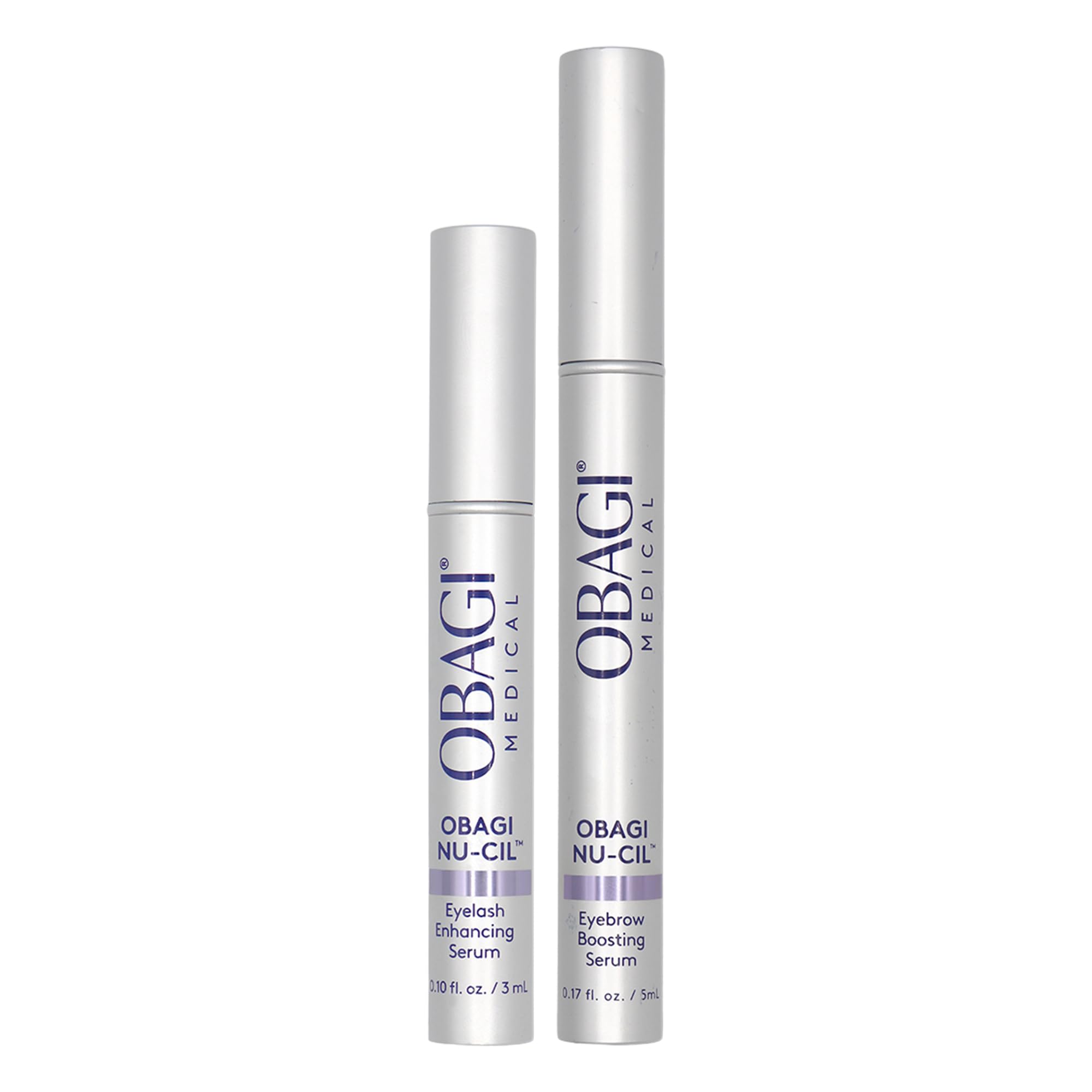 Obagi Nu-Cil eyelash serum bottle for precise daily application and defined lashes.