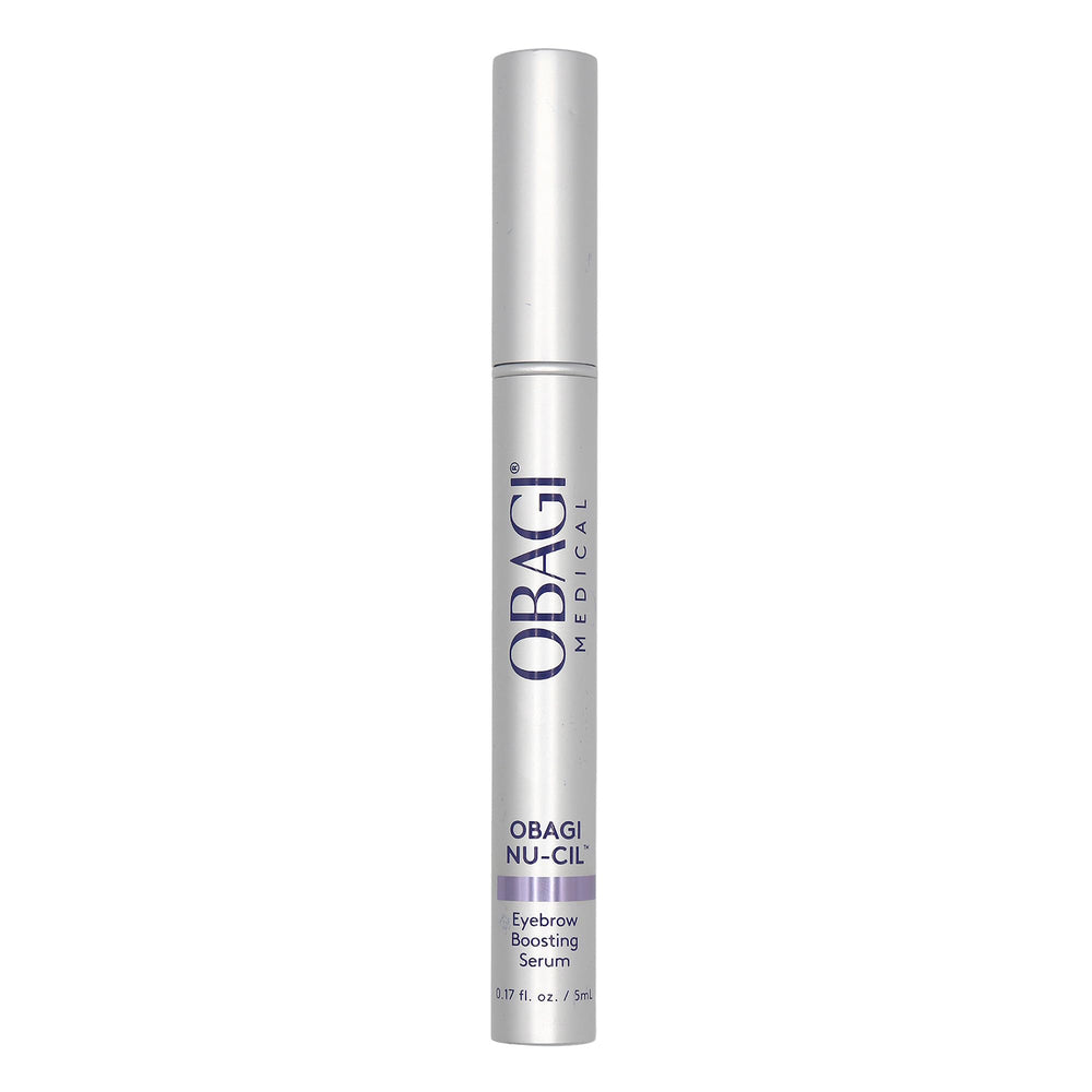 Obagi Nu-Cil brow serum bottle closeup for daily brow nourishment