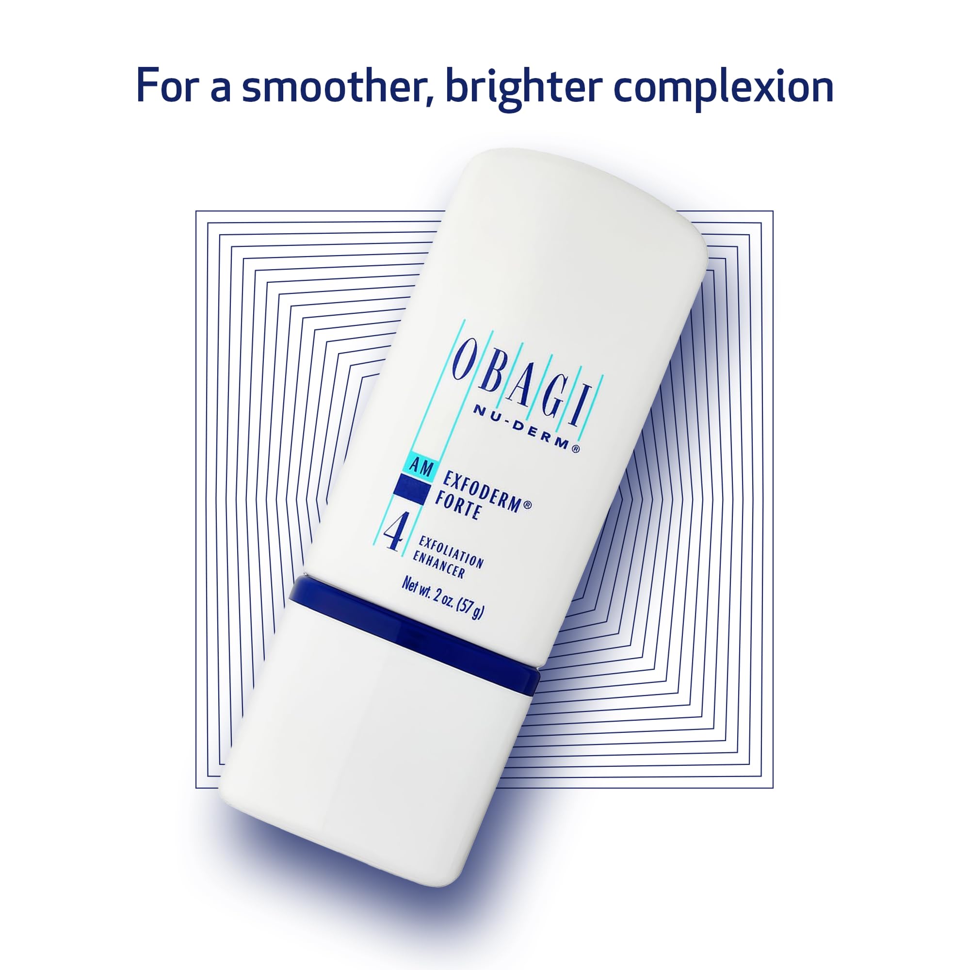 Obagi Nu-Derm Exfoderm Forte label detail emphasizes glycolic and lactic acids.