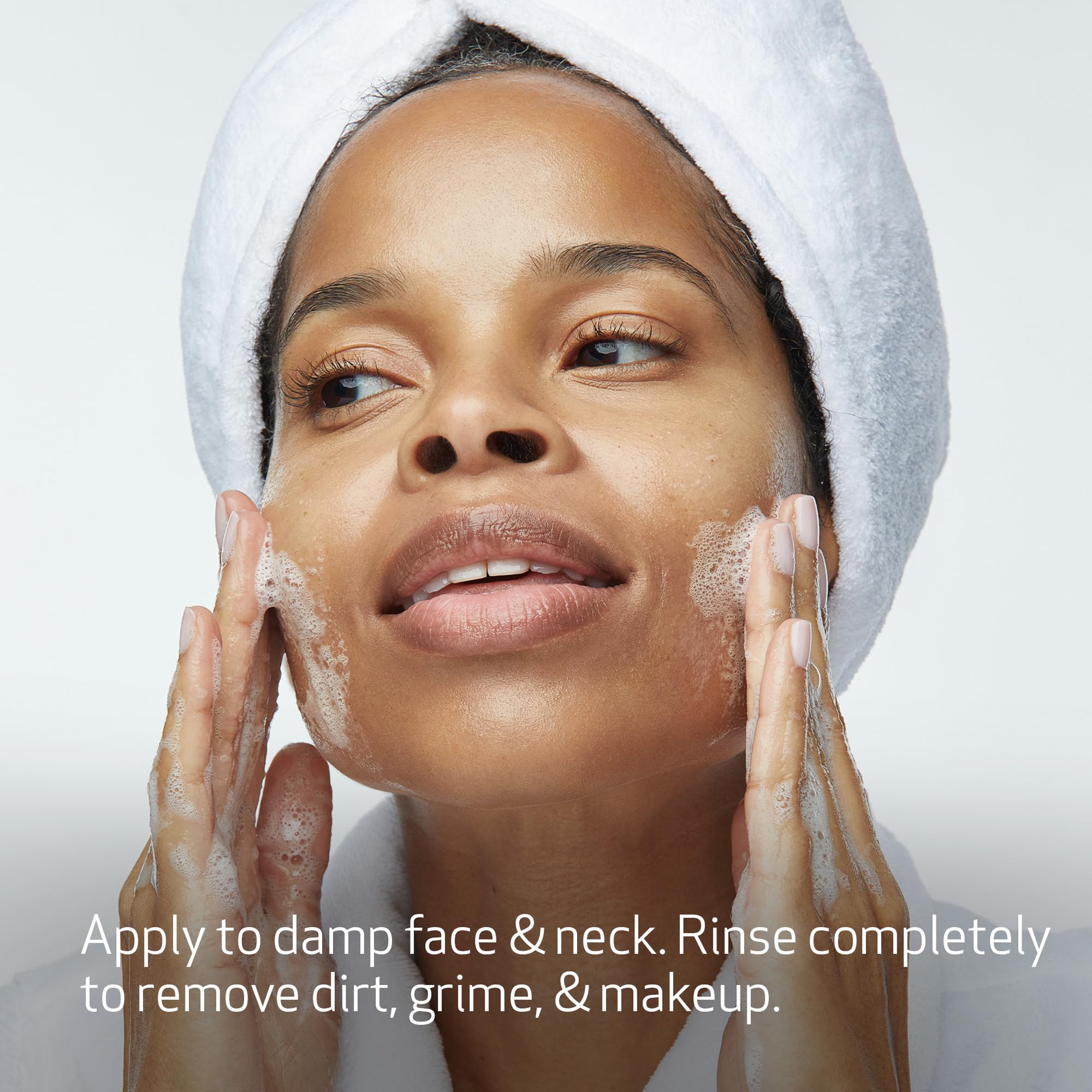 Obagi Nu-Derm Foaming Gel Cleanser packaging on vanity conveys premium care.