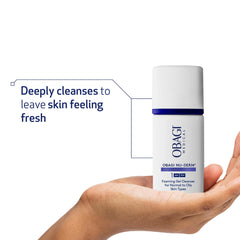 Obagi Nu-Derm Foaming Gel foam texture ready to cleanse and refresh the skin.