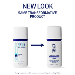 Obagi Nu-Derm Foaming Gel travel-size packaging ready for on-the-go skincare routines.