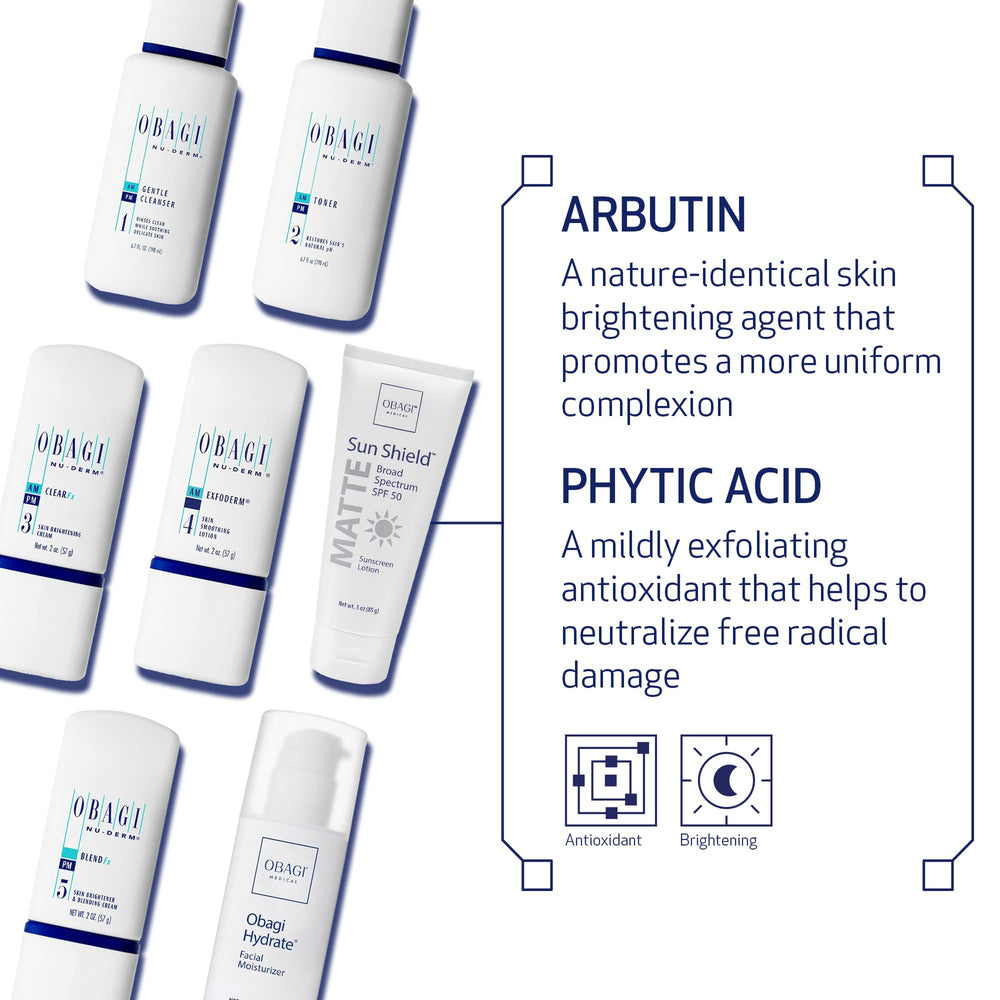 Obagi Nu-Derm Fx toner clarifies and preps skin for a smoother, brighter look