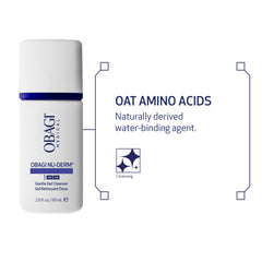 Obagi Nu-Derm Gentle Cleanser close-up reveals light, soothing foam.