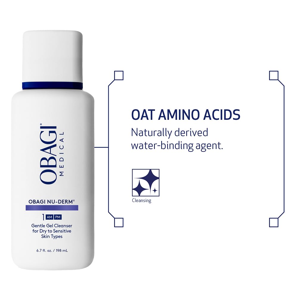 Texture close-up of Obagi Nu-Derm Gentle Cleanser shows gentle cleansing action.