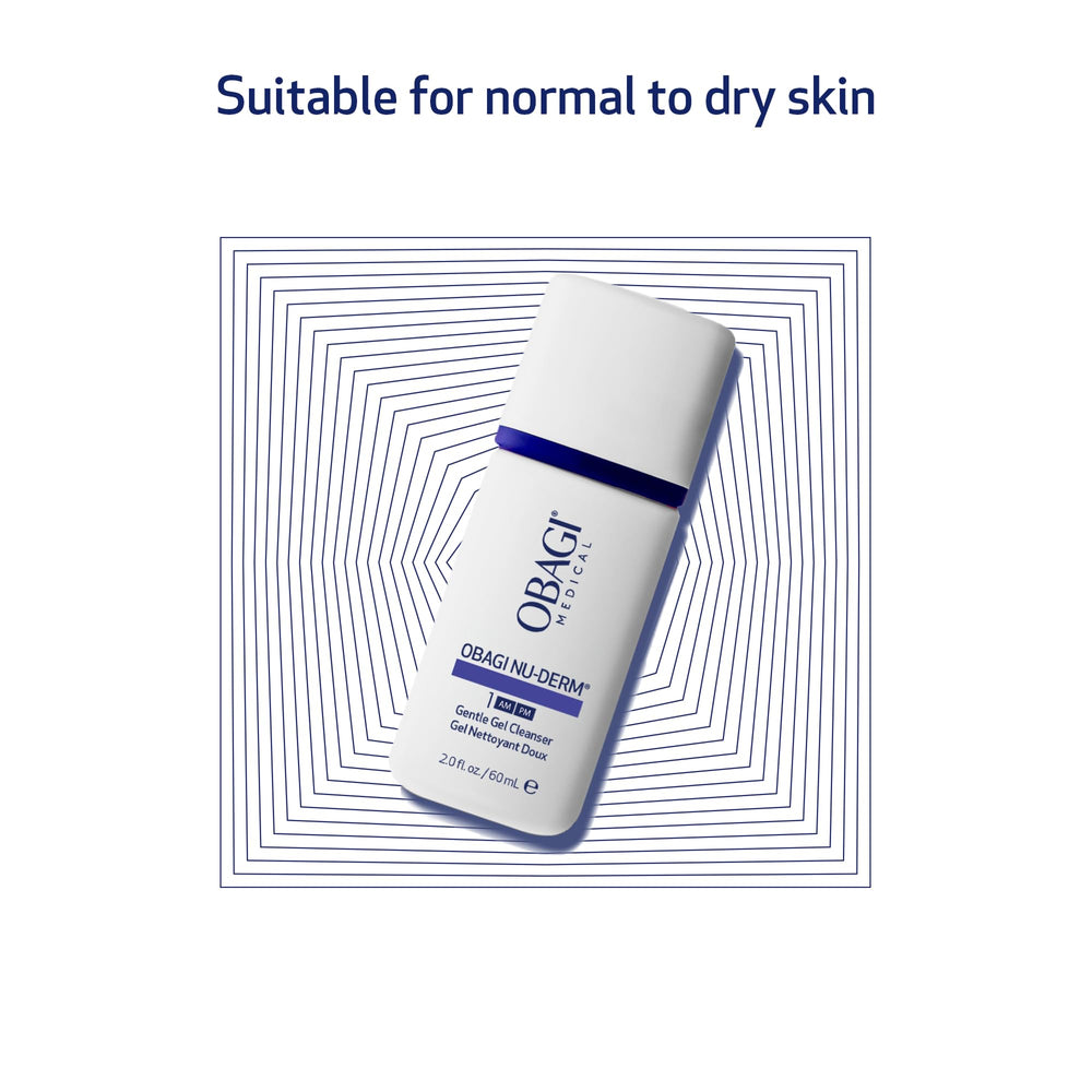 Obagi Nu-Derm Gentle Cleanser texture close-up highlights creamy, mild formula.