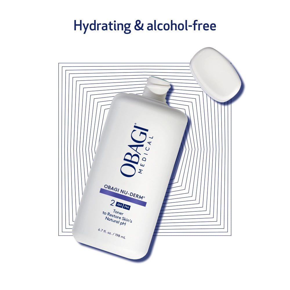 After cleansing, apply Nu-Derm Toner to balance skin