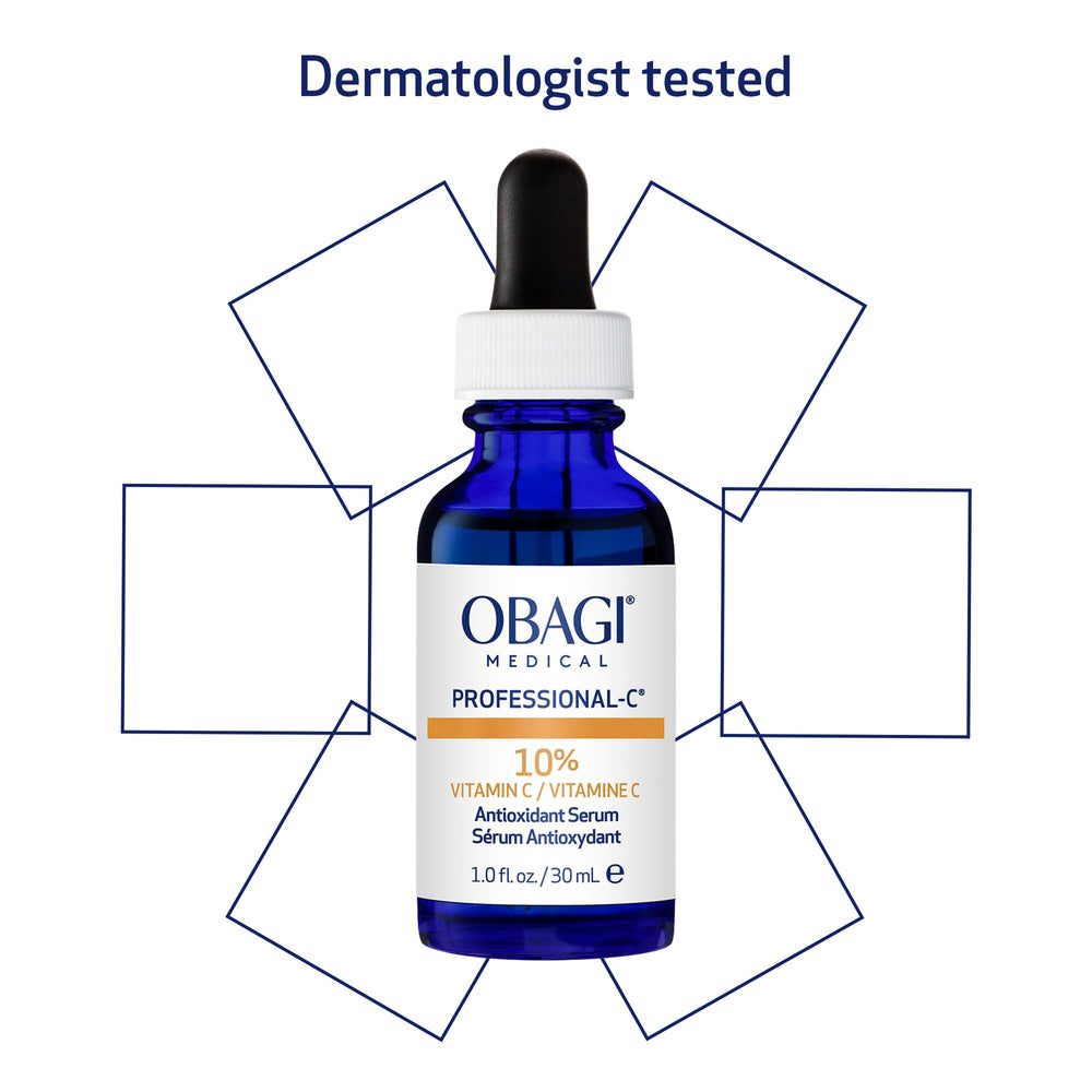 Morning routine setup with Obagi 10% Vitamin C Serum