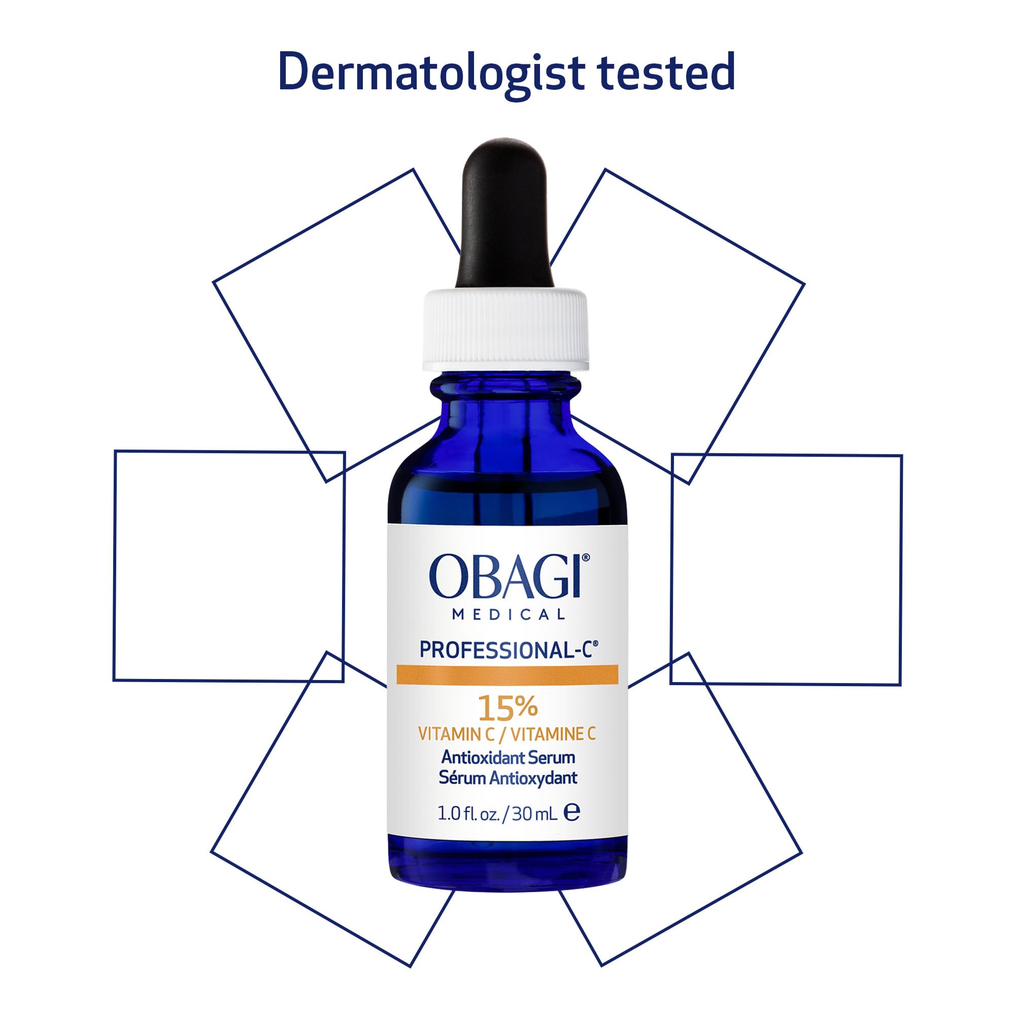 Obagi Medical Professional-C 15% Serum shown with morning routine for glow.