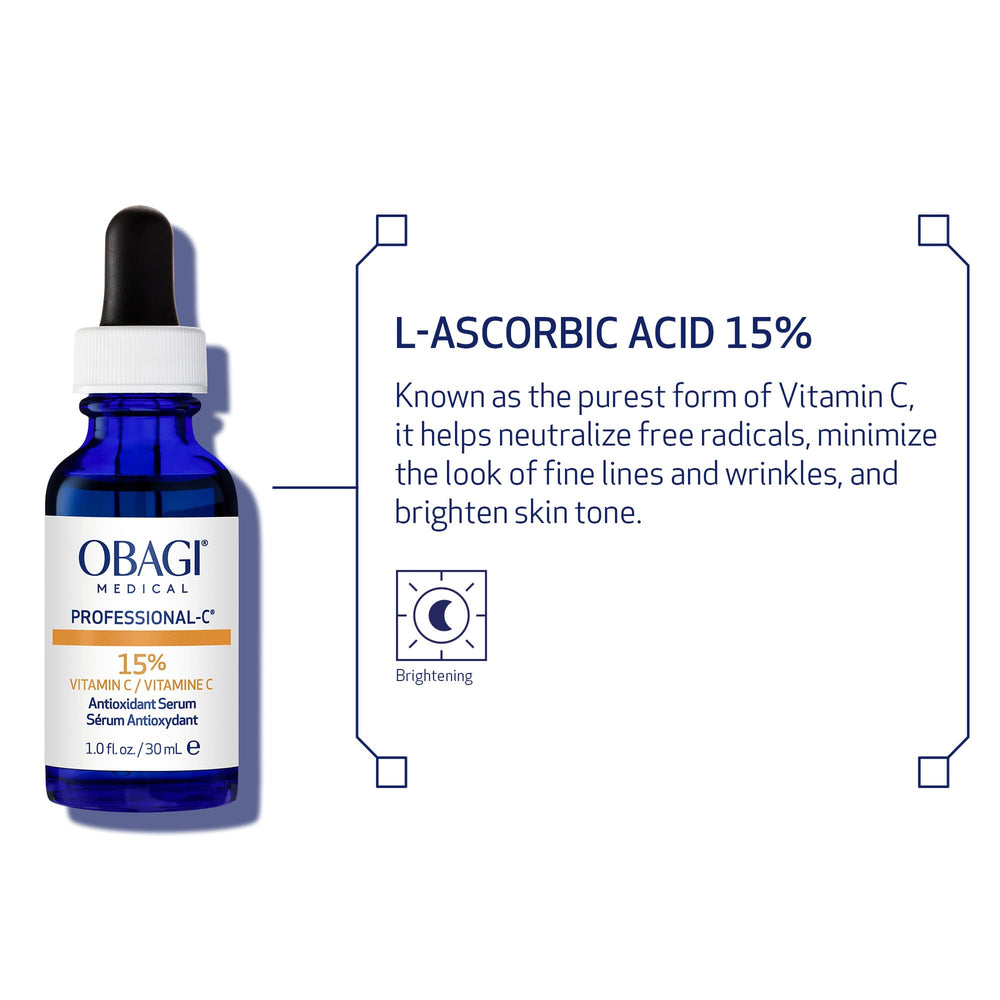 Obagi Medical Professional-C 15% Serum packaging detail for premium skincare.