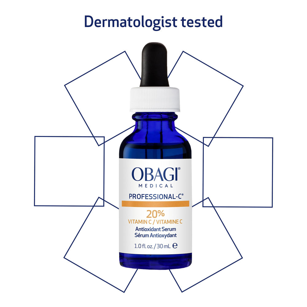 Obagi Medical Professional-C 20% serum application scene – brightens over time.