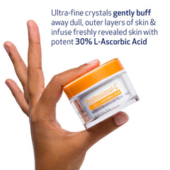 Obagi Professional-C Mask applied to the cheek for gentle exfoliation.